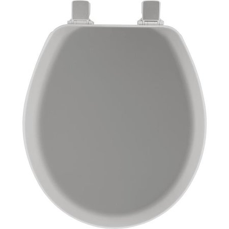 DOBA-BNT Round Wood Toilet Seat; Silver SA562934